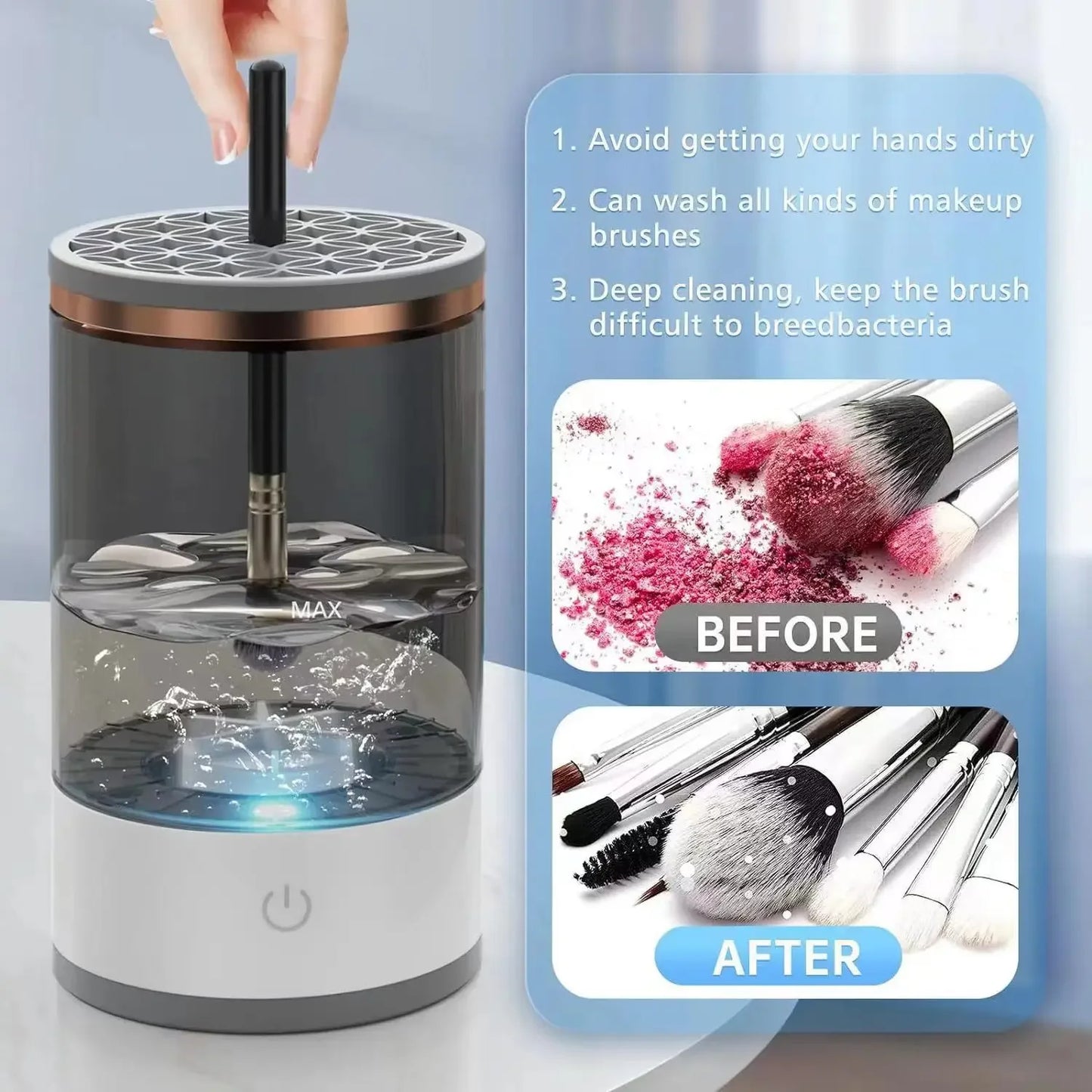 MÁQUINA LIMPIADORA DE BROCHAS DE MAQUILLAJE