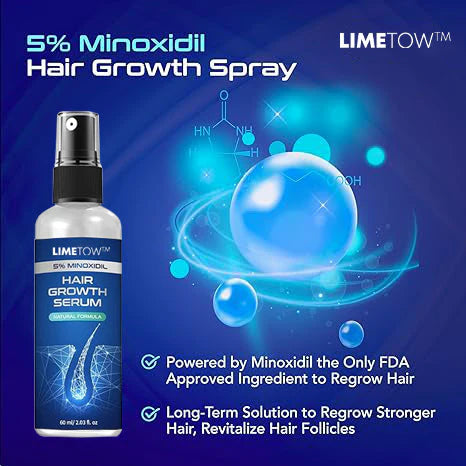 Suero para el Crecimiento del Cabello con 5% Minoxidil y Biotina – Unisex