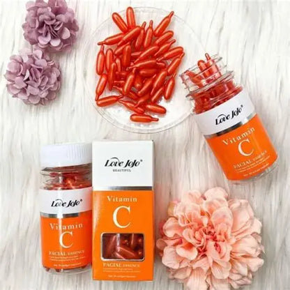 CÁPSULAS BLANDAS DE ESENCIA FACIAL CON VITAMINA C LOVE JOJO – 90 CÁPSULAS