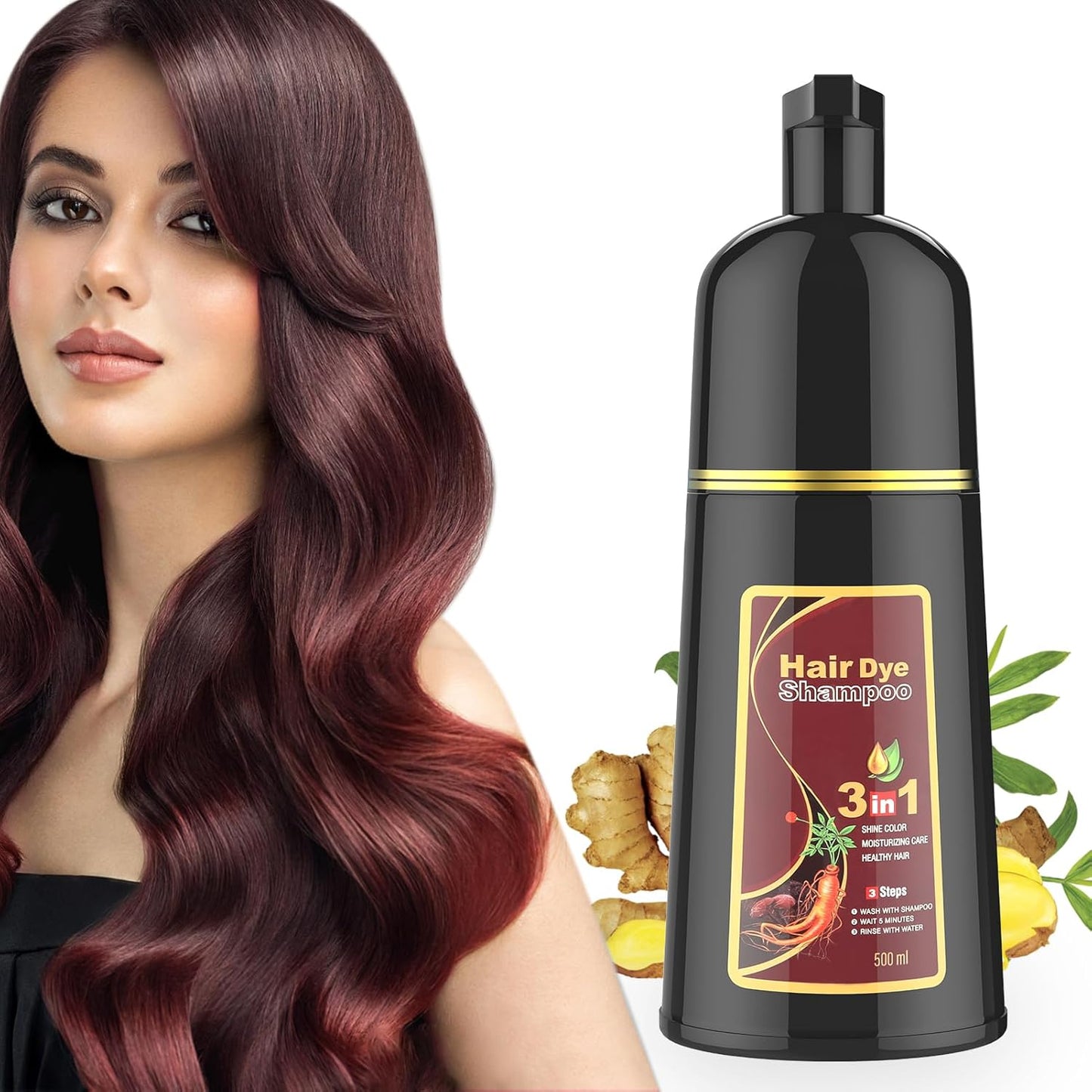 Champú Instantáneo de 16.9 fl oz – Tinte Rápido Marrón para el Cabello