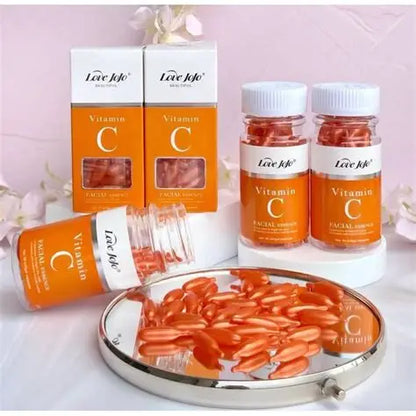 CÁPSULAS BLANDAS DE ESENCIA FACIAL CON VITAMINA C LOVE JOJO – 90 CÁPSULAS